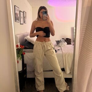 Women's Cream Wide Leg Pants